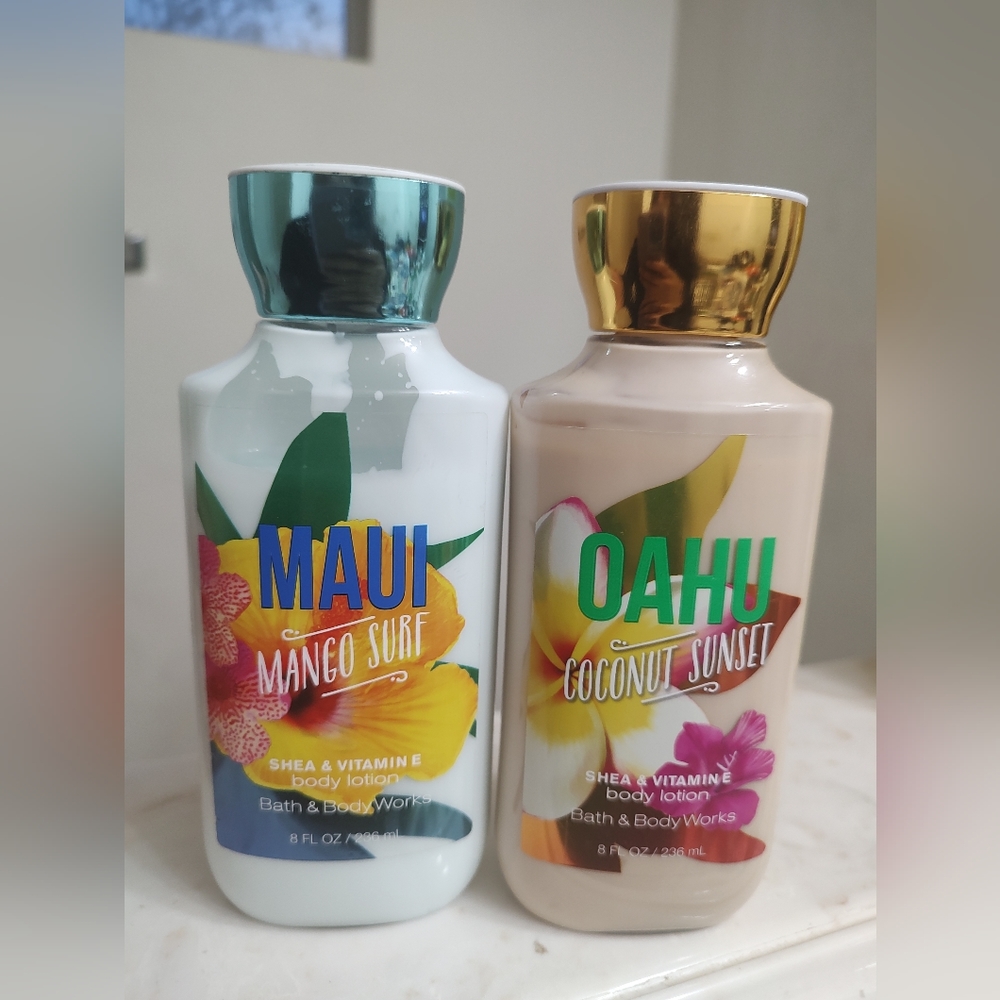 Bath and body works lotion amaui mango surf Oahu Coconut sunset
